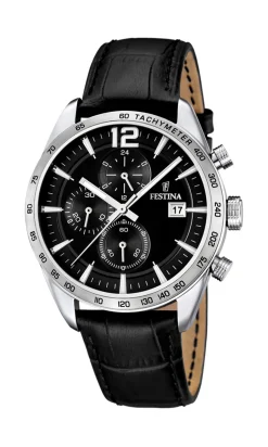 New Festina 16760 Herreur, Stål/, 43 mm Sort
