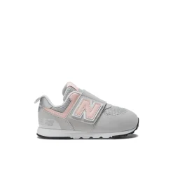 New New Balance 574 NEW-B Hook & Loop Sneakers, , 23.5 Rain Cloud/Pink Haze