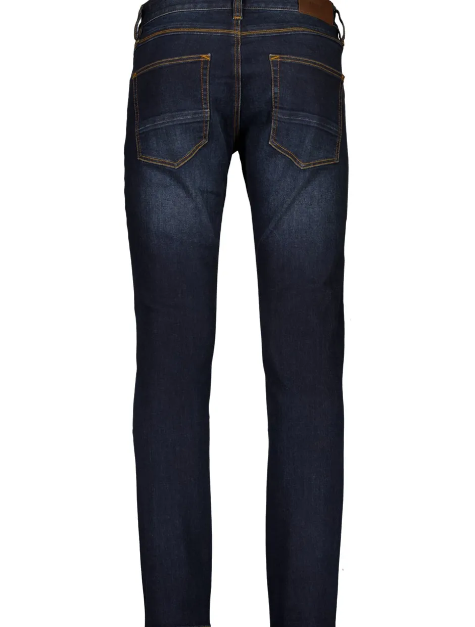Hot Bison 5 Pocket Stay Cool Tapered Jeans, , W34/L36 Dark Denim