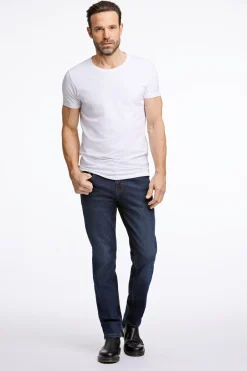 Hot Bison 5 Pocket Stay Cool Tapered Jeans, , W34/L36 Dark Denim