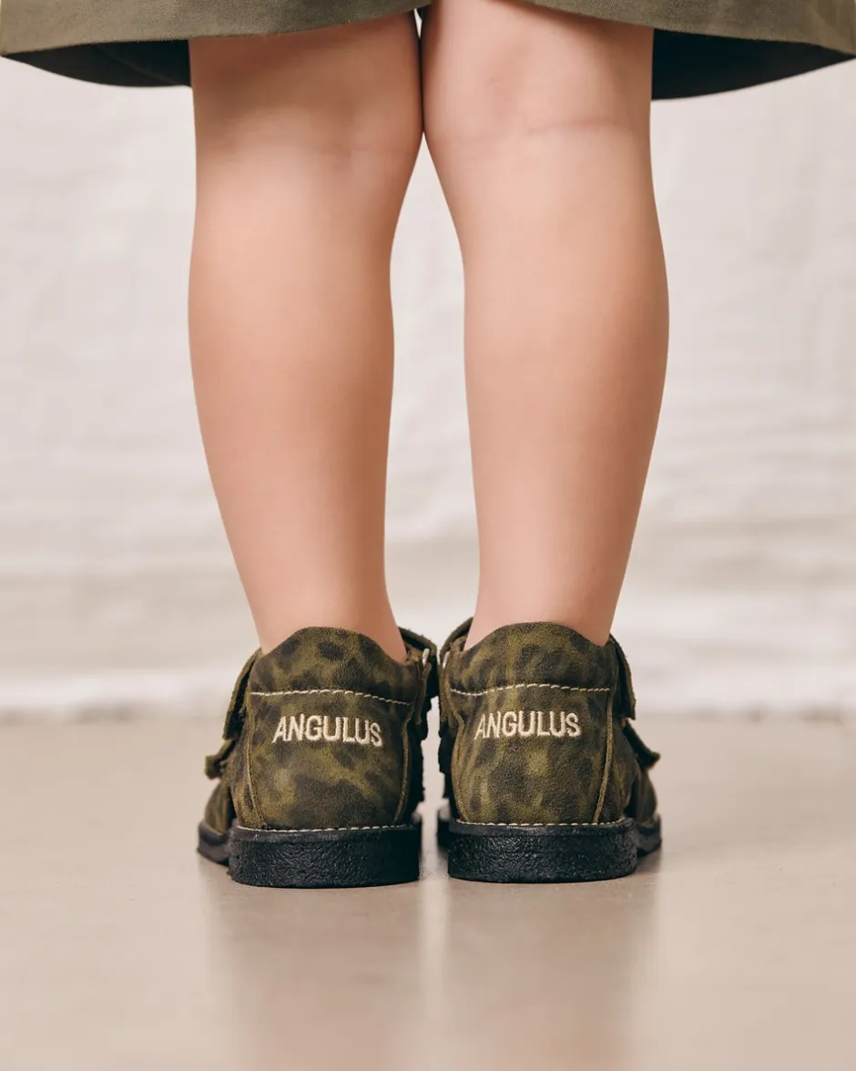 New Angulus 0673-101 Sandaler, , 32 Marshland Print Suede
