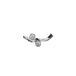 New Stine A 2 Stones Ørering, Rhodineret Silver