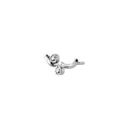 New Stine A 2 Stones Ørering, Rhodineret Silver