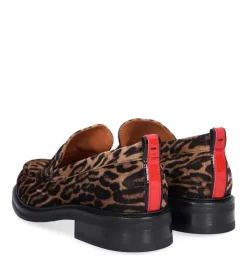 Sale Billi Bi A8446 Loafers, , 39 Leopard Suede/Red