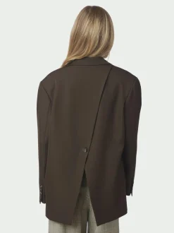 Hot Neo Noir Aarielle Structure Blazer, , 34 Dark Brown