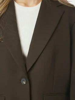 Hot Neo Noir Aarielle Structure Blazer, , 34 Dark Brown
