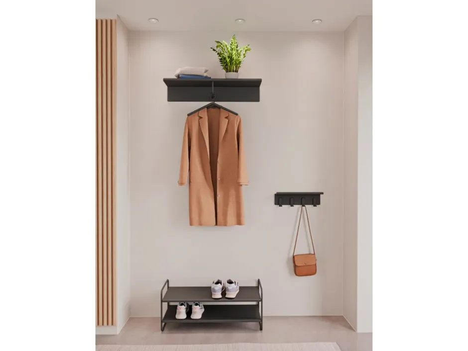 Clearance Zone A-Hallway Shelf Knagerække, Black