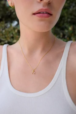 New Maanesten Alfabet Vedhæng, Gold Plated - N