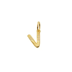Best Maanesten Alfabet Vedhæng, Gold Plated - V