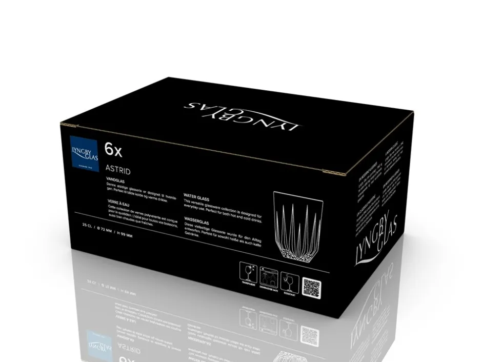 Best Lyngby Glas Astrid 6-pak Vandglas, , 25 cl Klar