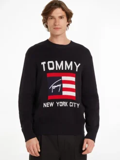 Tommy Jeans Athlethic Flag Striktrøje, , L* Strik