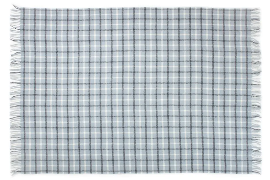Clearance Arctic Axel Uldplaid, , 130x200 cm Støvet Blå