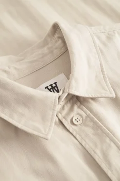 Discount Wood Wood Axl Herringbone Skjorte, , XL Sand Grey