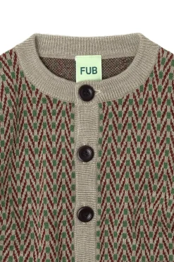 Outlet FUB Baby Herringbone Cardigan, , 74 cm Oat Melange