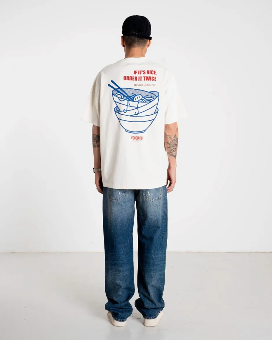 Clearance Woodbird Baine Noodle T-Shirt, , M Off White