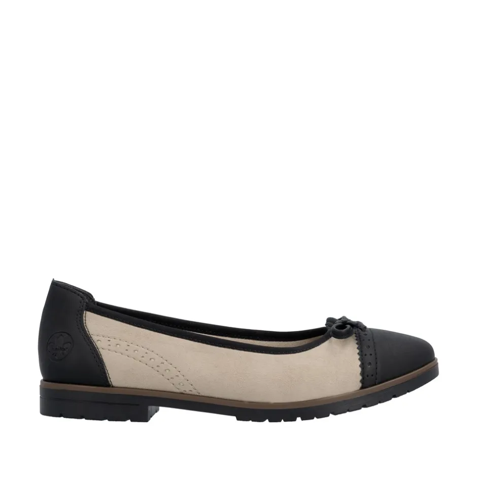Clearance Rieker Ballerinasko, , 42 Schwarz/Jute