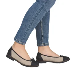 Clearance Rieker Ballerinasko, , 42 Schwarz/Jute