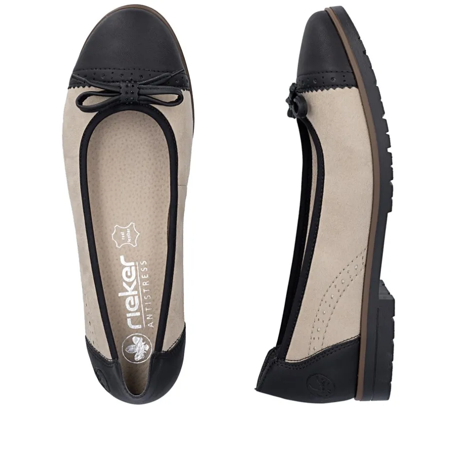 Clearance Rieker Ballerinasko, , 42 Schwarz/Jute