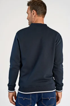 Hot Bison Baseball Collar Cardigan, , L Navy