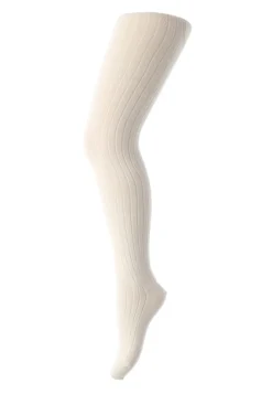 Clearance MP Denmark Basic Cotton Rib Strømpebukser, , 150 cm Snow White