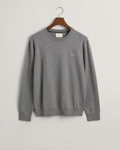 Hot GANT Basic Crewneck Sweater, , M Dark Grey Melange