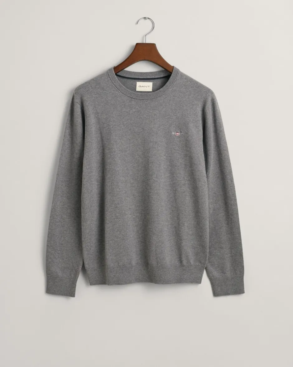 Hot GANT Basic Crewneck Sweater, , M Dark Grey Melange