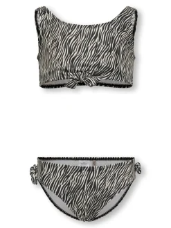 Outlet KIDS ONLY Beach Knot Bikini, , 158-164 cm Cloud Dancer Boho Zebra/Black