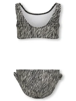 Outlet KIDS ONLY Beach Knot Bikini, , 158-164 cm Cloud Dancer Boho Zebra/Black