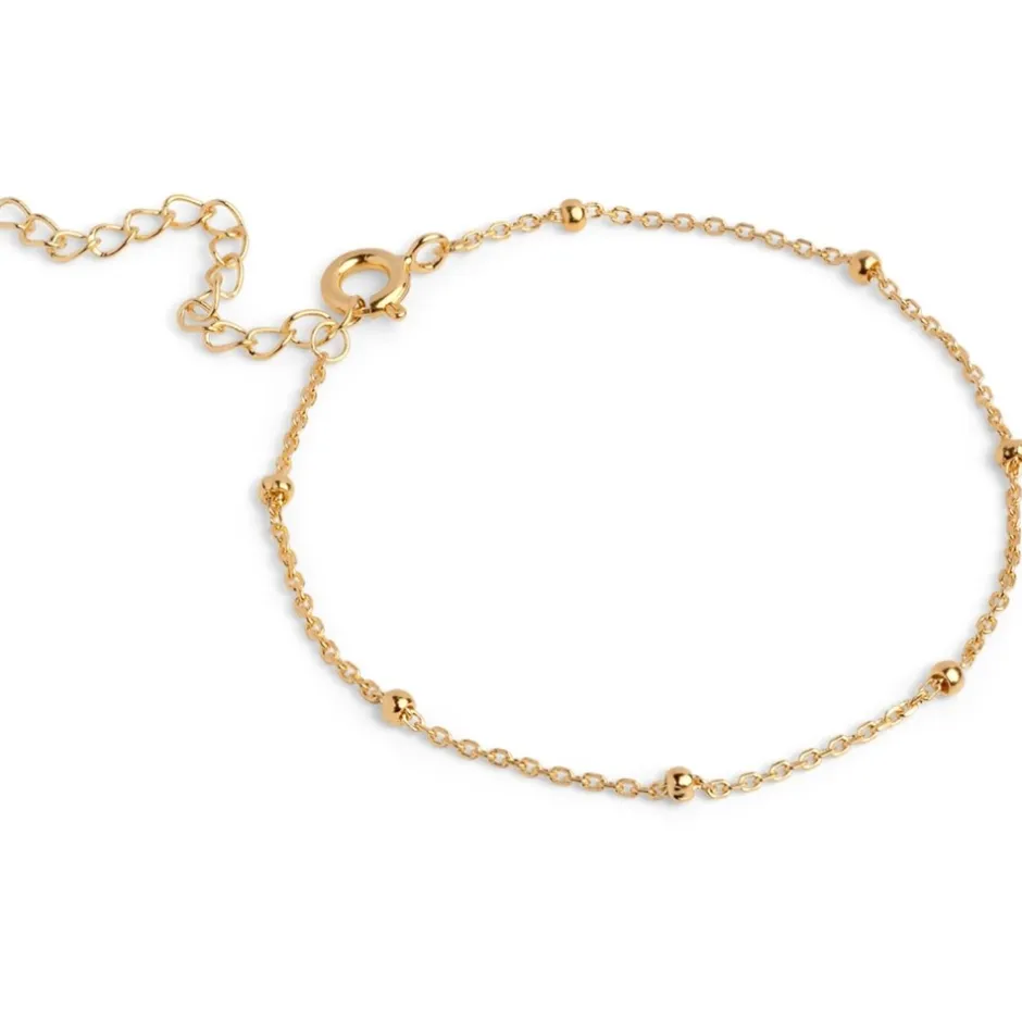 Best ENAMEL Copenhagen Beaded Chain Armbånd, , 15+4 cm Gold Plated