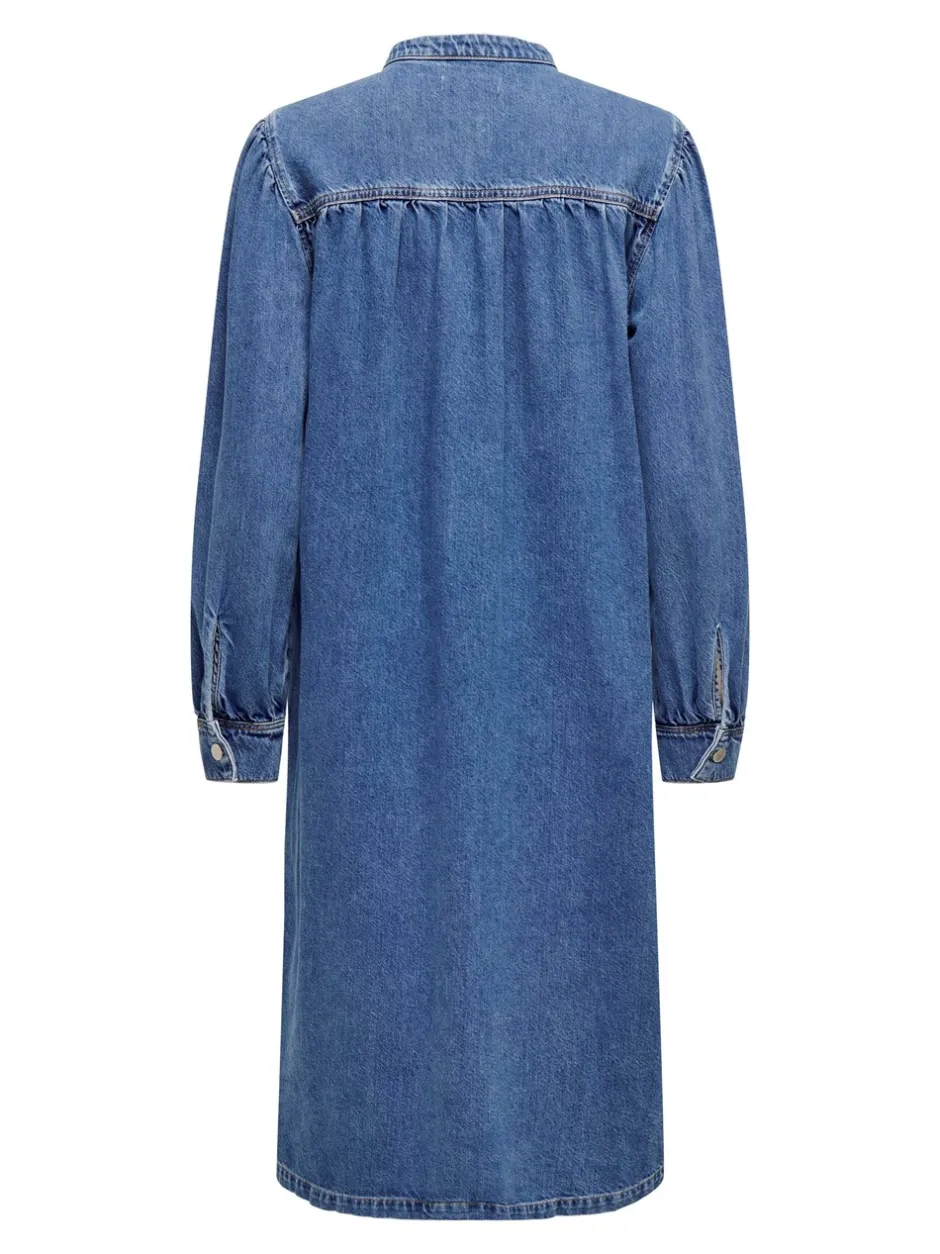 New ONLY Beate Midi Kjole, , S Medium Blue Denim