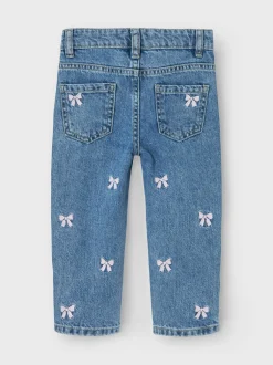 Outlet Name It Bella Jeans, , 104 cm Medium Blue Denim Bows