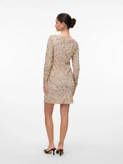 Clearance Vero Moda Bella Kort Kjole, , L Pumice Stone