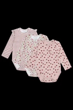 New Hust & Claire Bella Little Check 3-pak Body, , 86 cm Adobe Rose