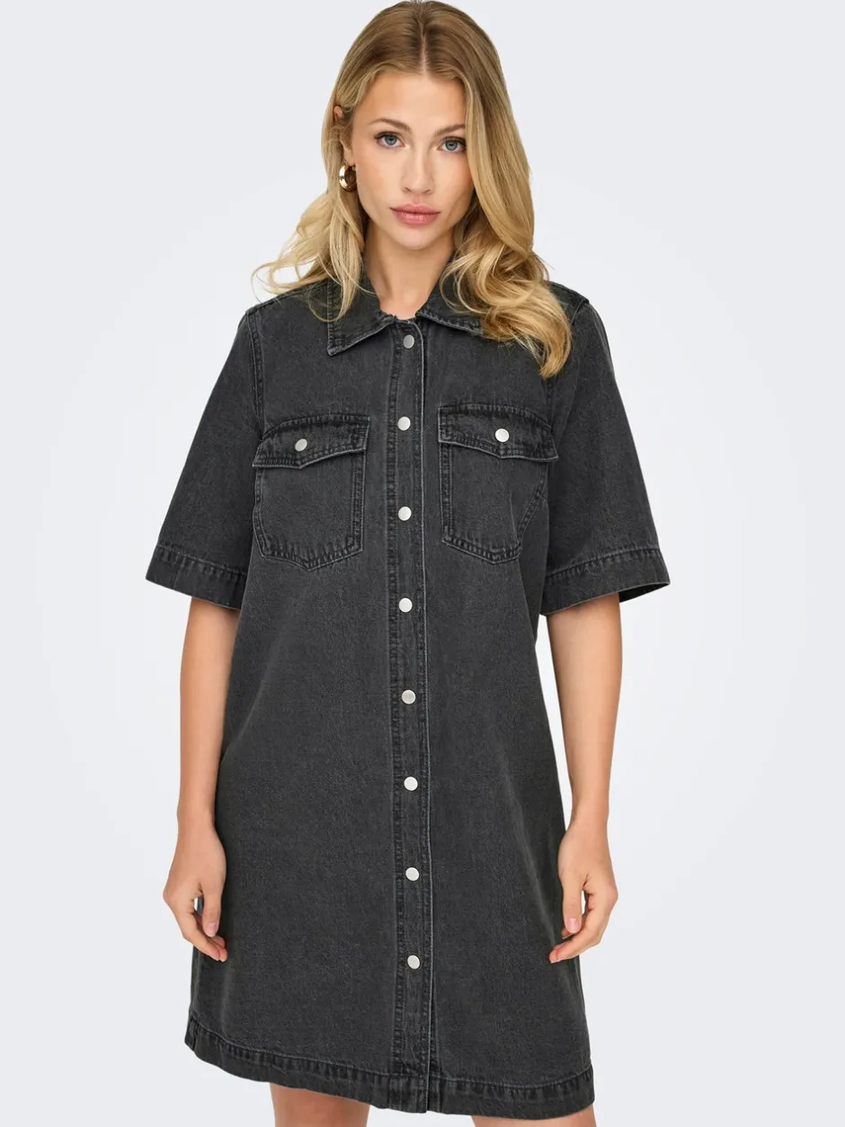 Discount ONLY Belle Denimkjole, , XS Washed Black