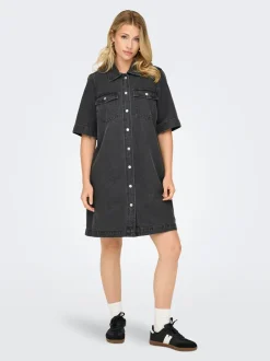 Discount ONLY Belle Denimkjole, , XS Washed Black