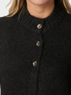 Neo Noir Benuta Fluffy Knit Cardigan, , 38 Dark Brown