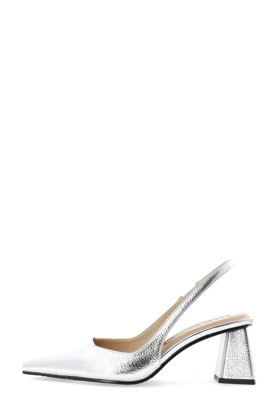 Outlet Bianco BIAMaralyn Slingback Metallic Højhælede Sko, , 40 Silver