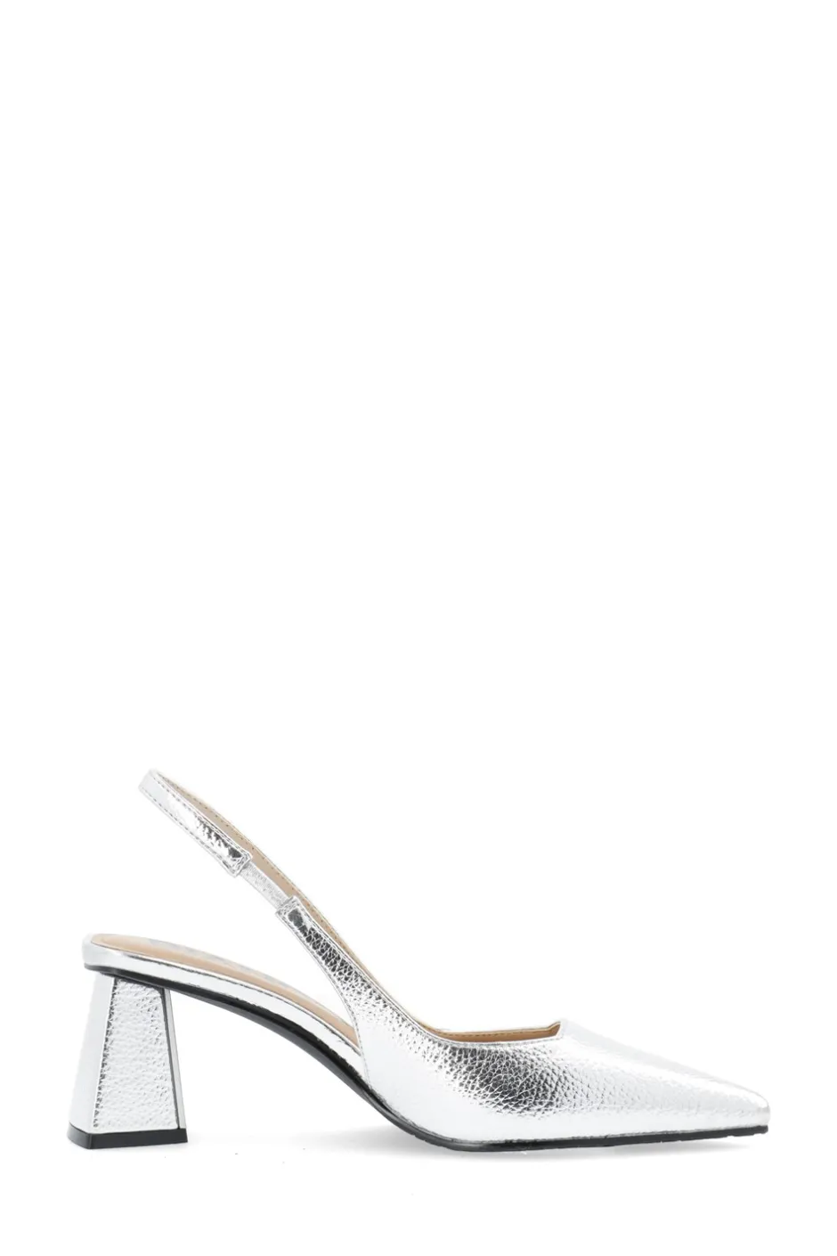 Outlet Bianco BIAMaralyn Slingback Metallic Højhælede Sko, , 40 Silver