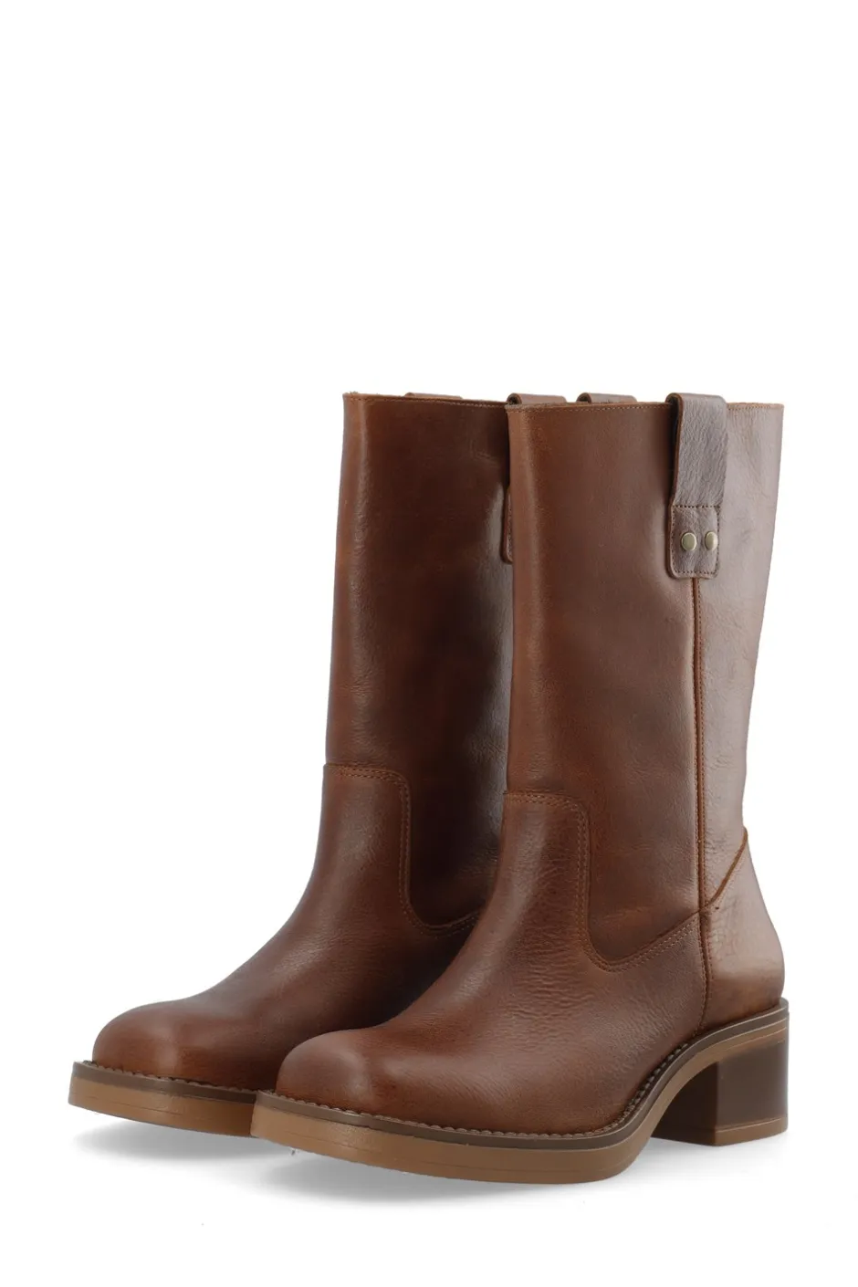 Outlet Bianco BIAMary Mid Pull On Støvler, , 40 Cognac