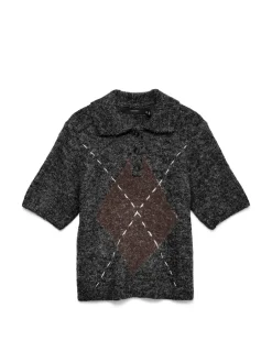 Discount Vero Moda Bliss Poloneck Strikbluse, , L Black