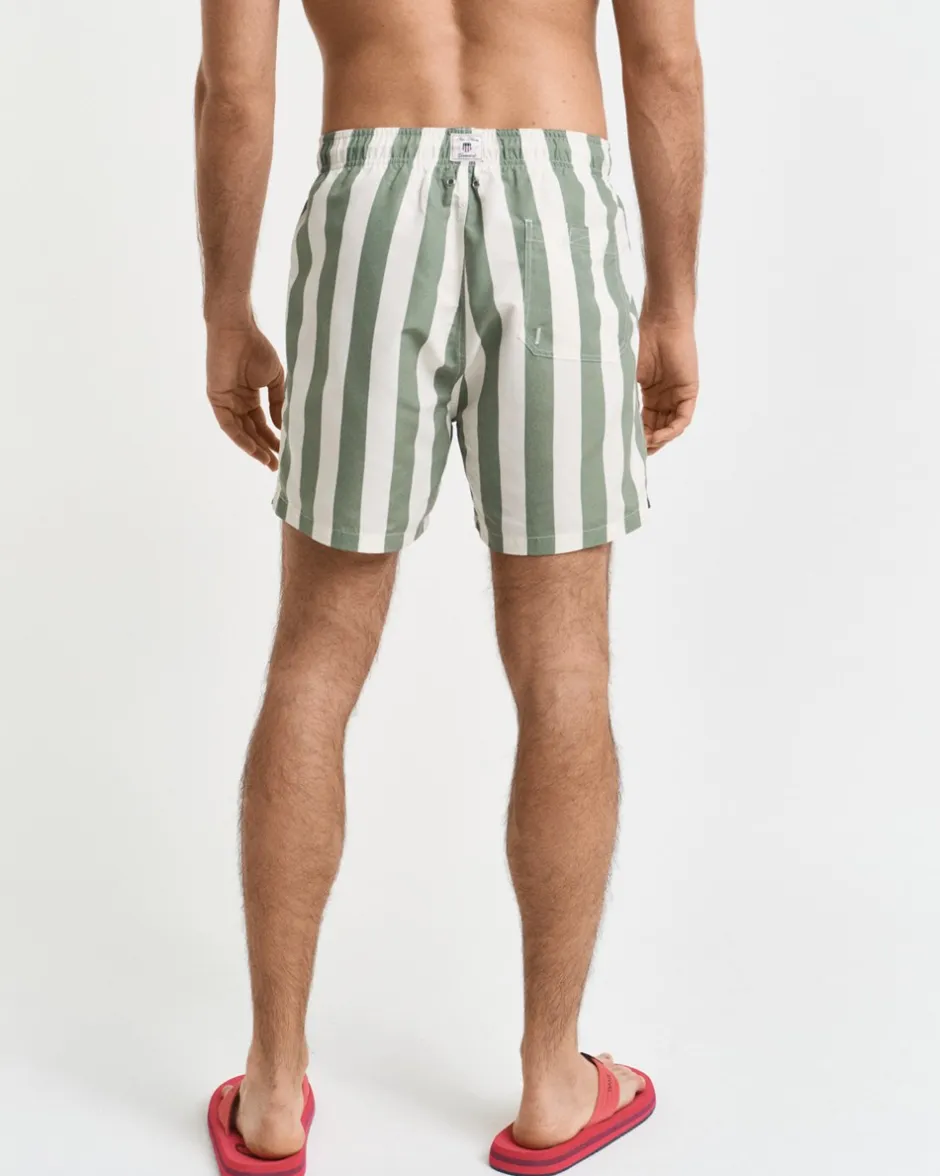 Discount GANT Block Stripe Badeshorts, , XXL Kalamata Green