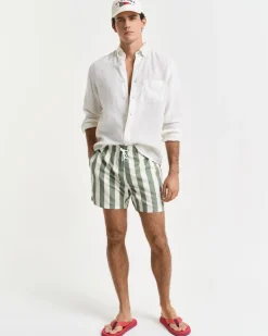 Discount GANT Block Stripe Badeshorts, , XXL Kalamata Green