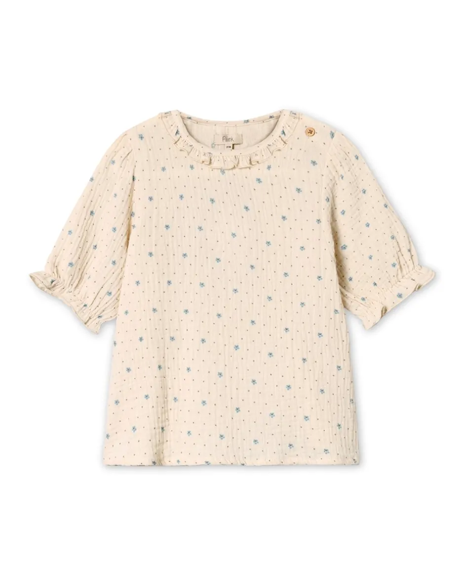 Clearance Fliink Blooming Bluse, , 110 cm Sandshell AOP