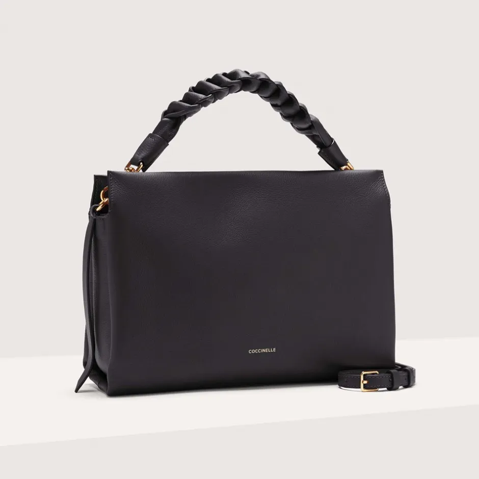 Best Coccinelle Boheme Medium Skuldertaske, Black/Cuir