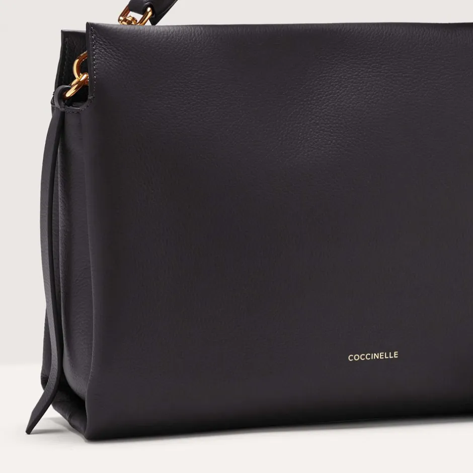 Best Coccinelle Boheme Medium Skuldertaske, Black/Cuir