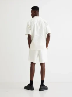Hot Woodbird Bommy Linen Shorts, , L Off White