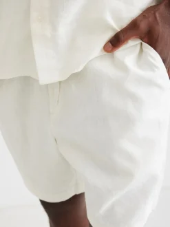 Hot Woodbird Bommy Linen Shorts, , L Off White