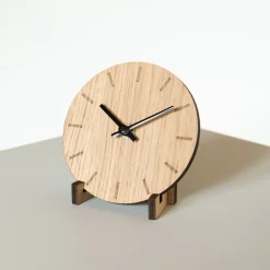 Online Hemverk Bord- & Vægur, , Ø12 cm Light Oak/Black