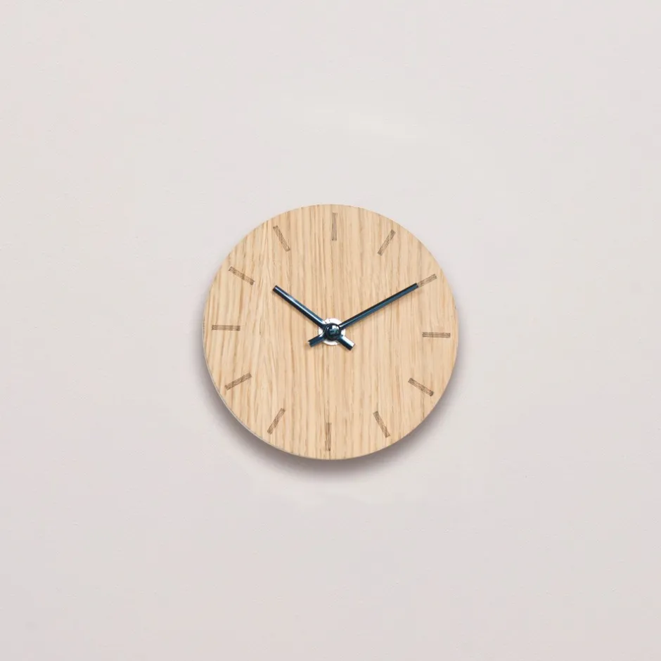 Online Hemverk Bord- & Vægur, , Ø12 cm Light Oak/Black