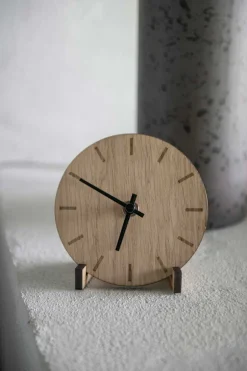 Online Hemverk Bord- & Vægur, , Ø12 cm Light Oak/Black